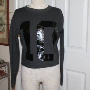 Victoria Secret Sport Black & Grey Crop Sweatshirt